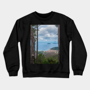 Scenic view around the area of Marciana, Elba Crewneck Sweatshirt